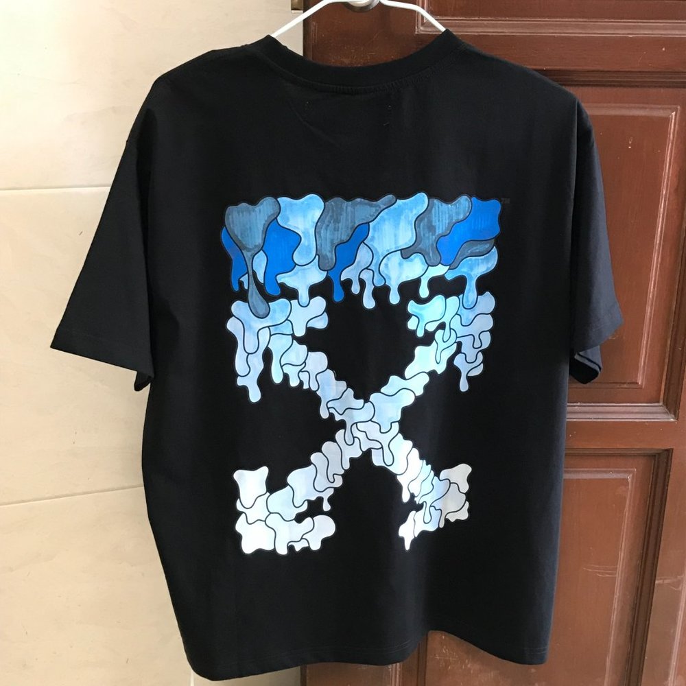 OFF-white Blue Dissolve Cross Arrow T-shirt black